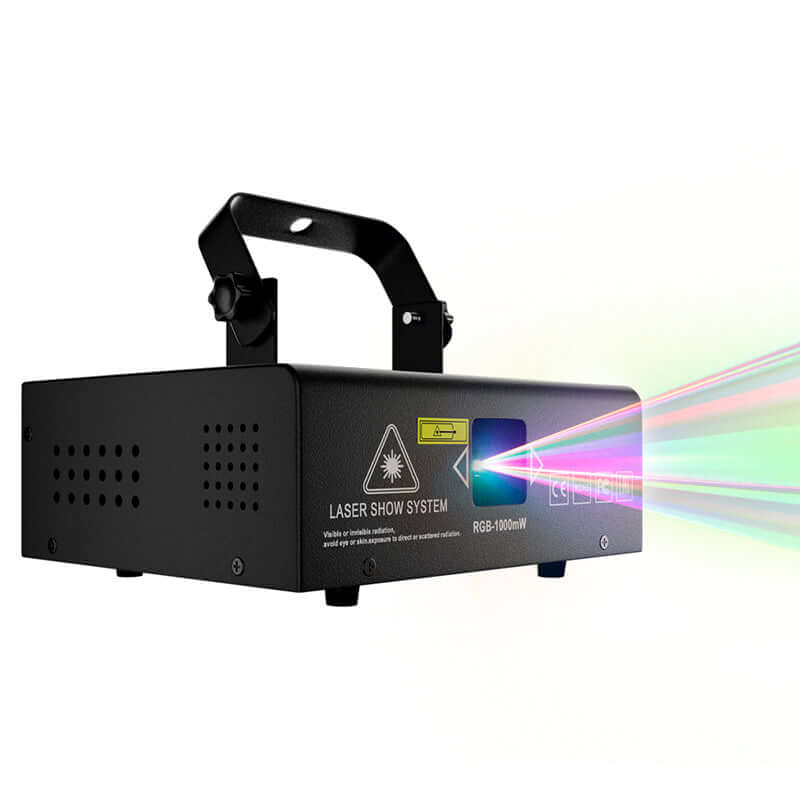SHEHDS APP Control 1W RGB Laser Projector – Double Pattern Animation, DMX Compatible Stage Scanner Light