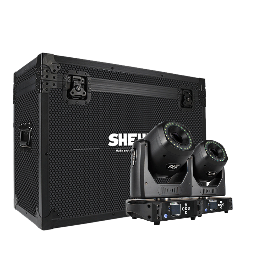 SHEHDS LED 100W 6-Prism Gobo Moving Head Light With LED Ring & LCD Display