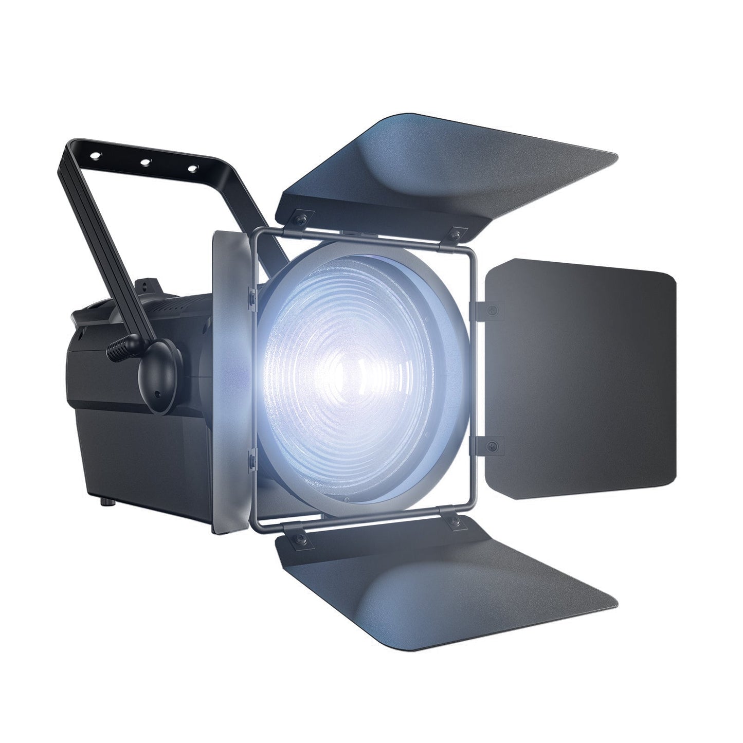 SHEHDS 250W/350W LED Fresnel Spotlight RGBWAUV/RGBLAC/RGBW/RGBL/Warm+Cool White Stage Lighting with Barndoors & Pulse Strobe