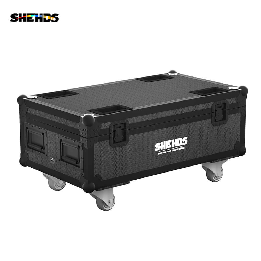 SHEHDS Rechargeable Flight Case For 6 / 8 / 10 pcs 6x18W 6in1 RGBAW+UV Wireless Remote Control Wifi Battery Uplight With Silent Wheels