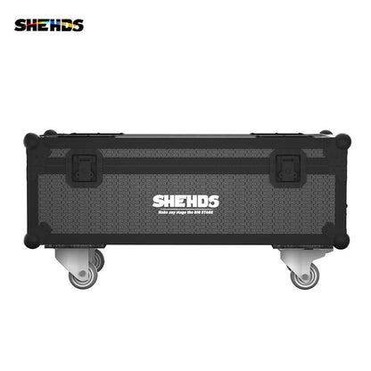 SHEHDS Rechargeable Flight Case For 6 / 8 / 10 pcs 6x18W 6in1 RGBAW+UV Wireless Remote Control Wifi Battery Uplight With Silent Wheels