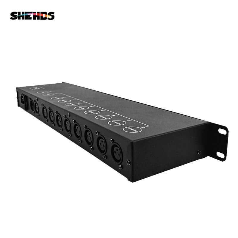 Stage DMX512 Splitter Light Controller Light Signal Amplifier Splitter 8 Way DMX Distributor