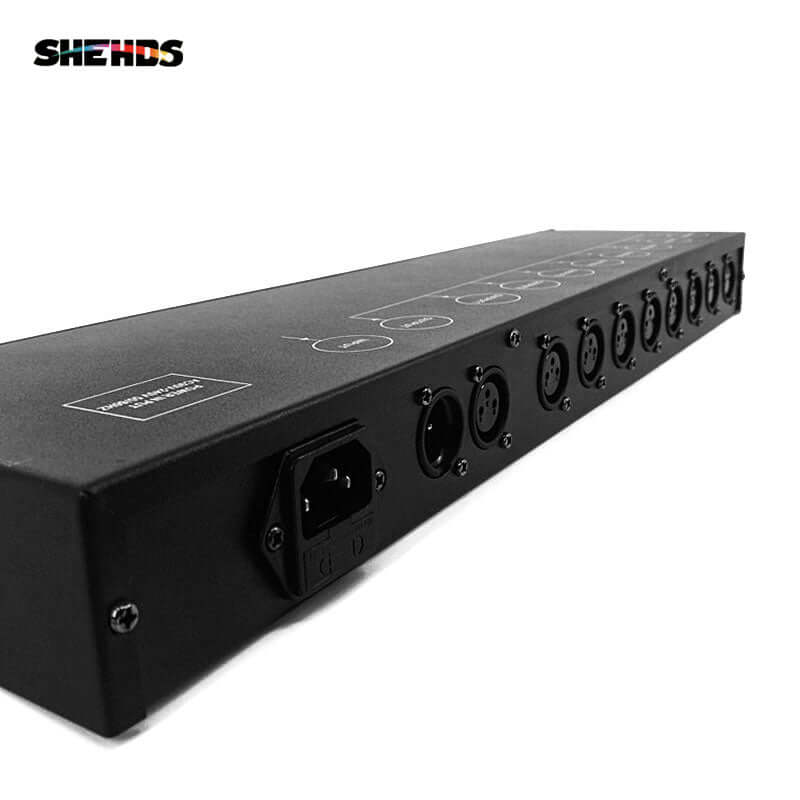 Stage DMX512 Splitter Light Controller Light Signal Amplifier Splitter 8 Way DMX Distributor