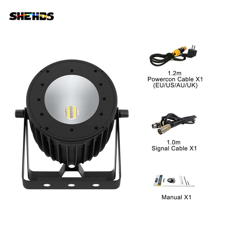 SHEHDS 200W LED 6in1 COB Light RGBWA UV Temperature & Voice Control