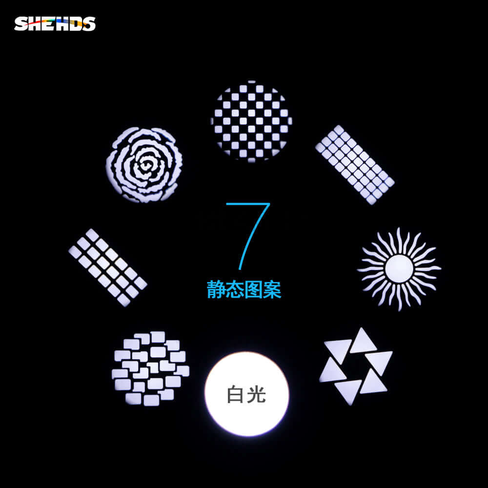 SHEHDS 100W Moving Head Gobo Spot Light 6 Prism with LCD Display