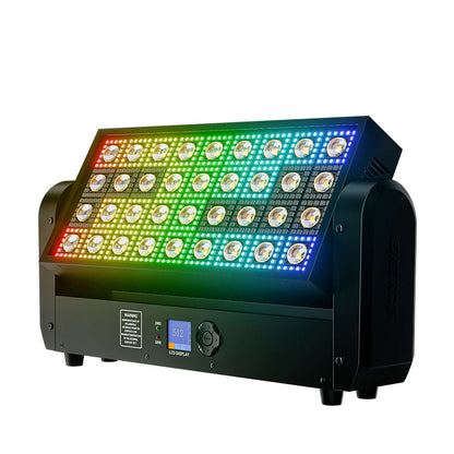 SHEHDS 200W 36 LED Strobe Beam Light 5050RGB 0.3W Wash Moving Head Stage Lighting – product feature view