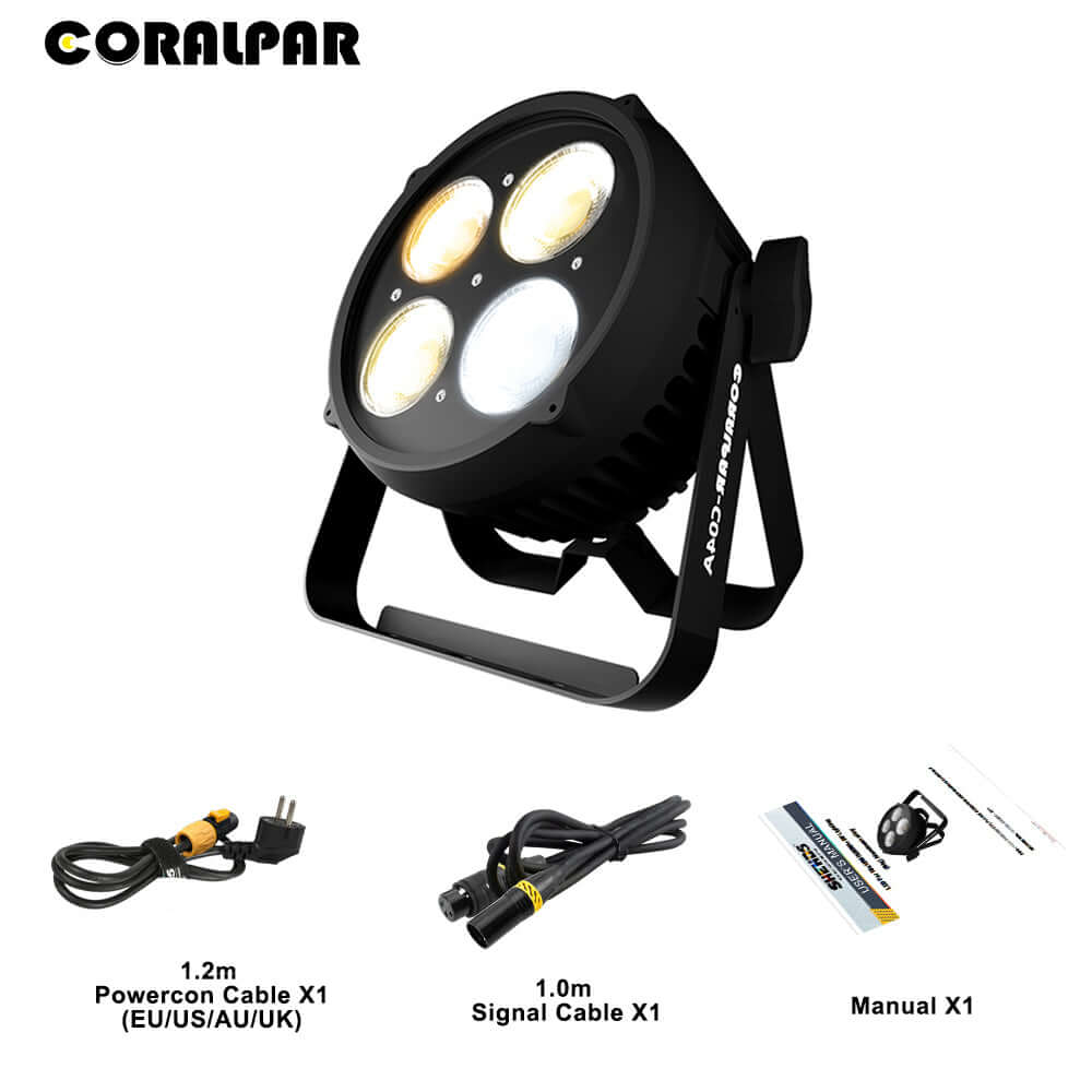 CORALPAR Waterproof LED COB 200W Cool White & Warm White Par Light Aluminum Alloy
