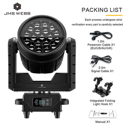 SHEHDS Waterproof 19x40W RGBW LED Zoom & Beam & Wash Light