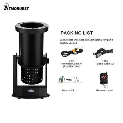ATMOBURST 1500W Confetti Machine with LED 12x4W RGB Adjustable Angle