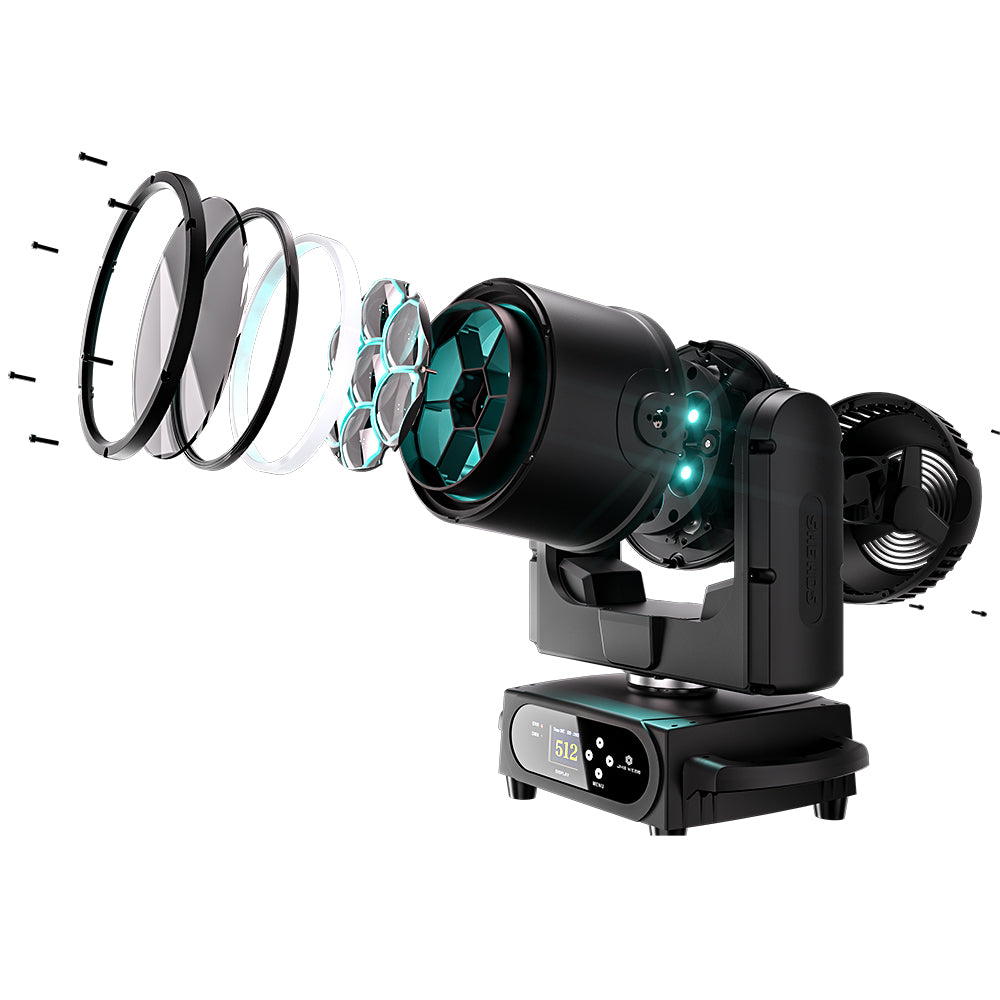 JMS WEBB Waterproof 7x40W Bee Eye Moving Head Light RGBW/RGBL/RGBLAC Zoom Wash Stage Lighting