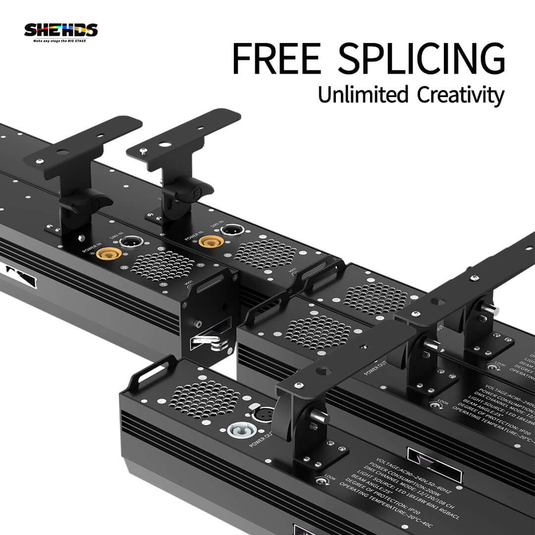 SHEHDS 18x18W RGBWA+UV Patchwork LED Wall Wash Light Recirculating Air Path For Heat Dissipation