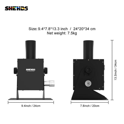 SHEHDS CO2 Jet Machine With 12x3W RGB 3in1 Light Effect – 90° Adjustable Angle