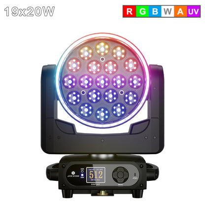 SHEHDS APP Control 19 x Series LED Pixel Zoom Wash Moving Head Light