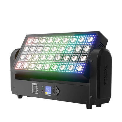 SHEHDS 200W 36 LED Strobe Beam Light 5050RGB 0.3W Wash Moving Head Stage Lighting – product feature view