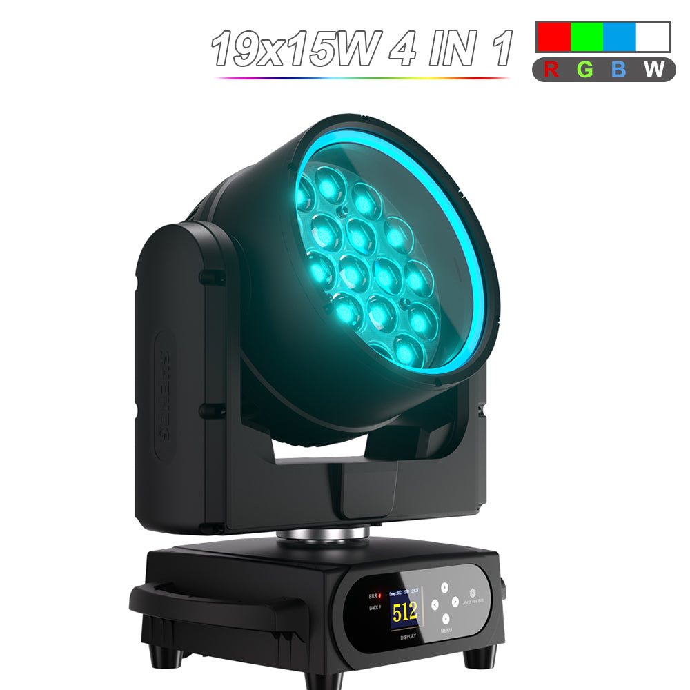 SHEHDS Waterproof LED Moving Head Light 19x15W / 20W / 25W Beam Wash Zoom IP65 Stage Lighting