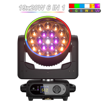 UPGRADE SHEHDS LED Moving Head Light 19x15W /20W/25W Beam Wash Zoom Stage Lighting