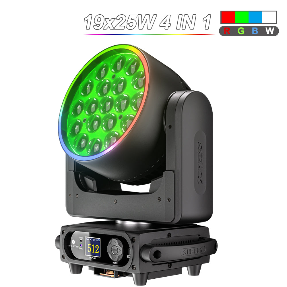 UPGRADE SHEHDS LED Moving Head Light 19x15W /20W/25W Beam Wash Zoom Stage Lighting