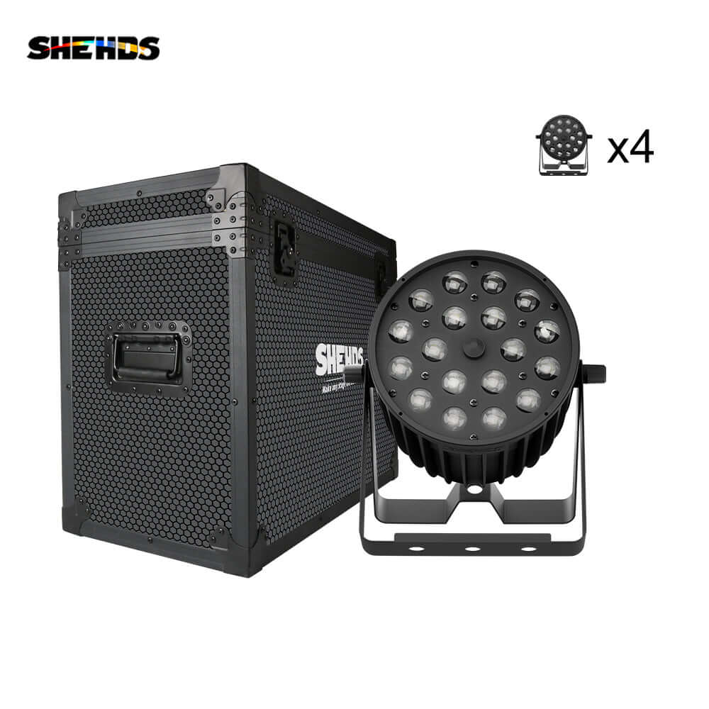 SHEHDS New Version LED Zoom & Wash Par 18x18W RGBWA UV 6in1 Light Big Aluminum Alloy