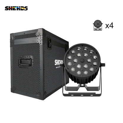 SHEHDS New Version LED Zoom & Wash Par 18x18W RGBWA UV 6in1 Light Big Aluminum Alloy