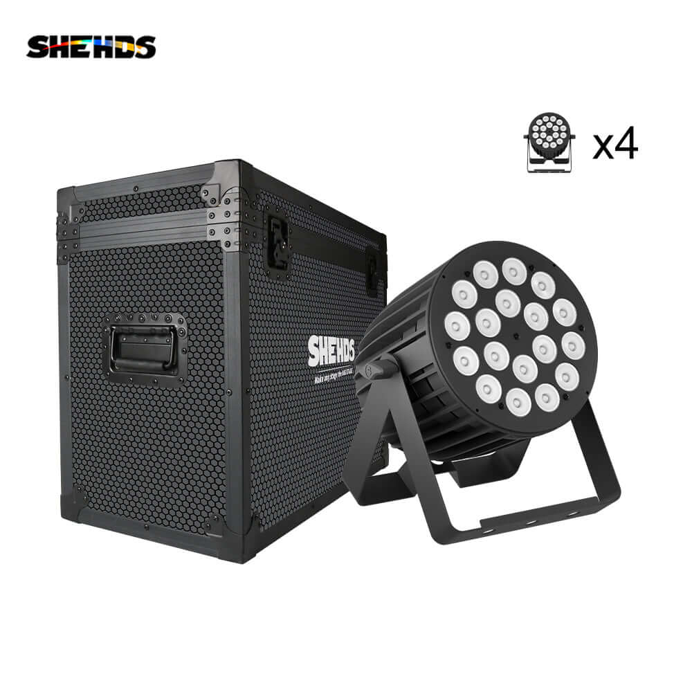 SHEHDS New Version LED 18x18W RGBWA+UV 6in1 Par Light Big Aluminum Alloy