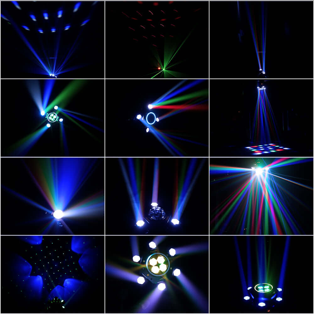 SHEHDS 2/3/4/6 Arms LED Beam Moving Head Lights 50W/80W/100W/120W RGBW Stage Lighting – blue stage lighting effect