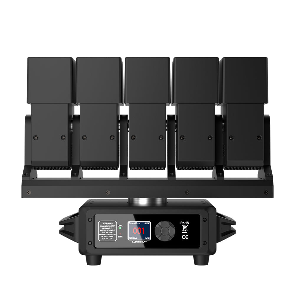 GalaxyJet LED Beam 5x60W RGBW 5 Moving Head Wave Bar Light Matrix Lighting For DJ Club Party