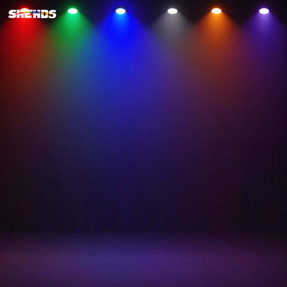 SHEHDS 200W LED 6in1 COB Light RGBWA UV Temperature & Voice Control