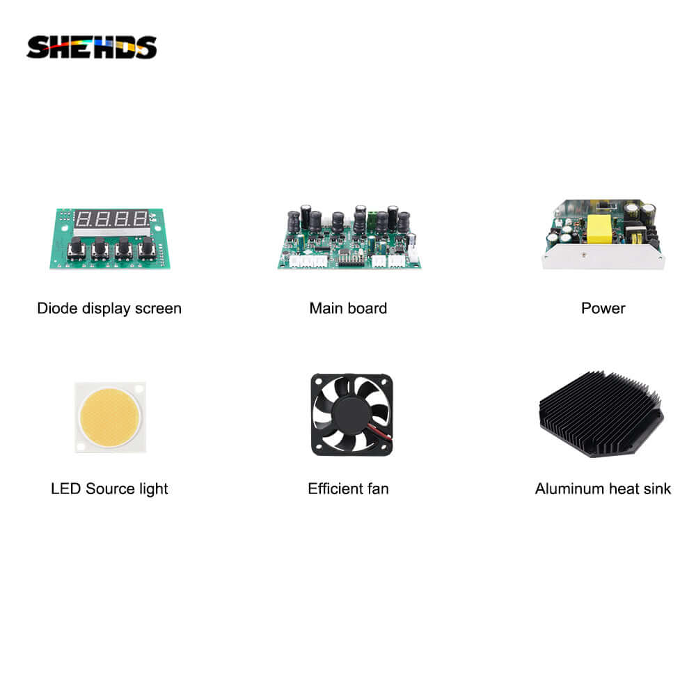 SHEHDS New Version LED 200W Cool & Warm White 2in1 COB Light Uniform Color Mix，Temperature Control  Protection，Aluminum Alloy