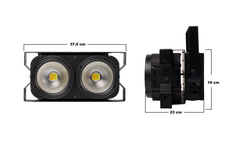 SHEHDS 2 Eyes 200W LED COB Blinder Light With Cool & Warm White for Modular Setup