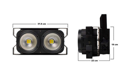 SHEHDS 2 Eyes 200W LED COB Blinder Light With Cool & Warm White for Modular Setup