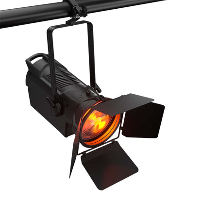 SHEHDS 250W/350W LED Fresnel Spotlight RGBWAUV/RGBLAC/RGBW/RGBL/Warm+Cool White Stage Lighting with Barndoors & Pulse Strobe