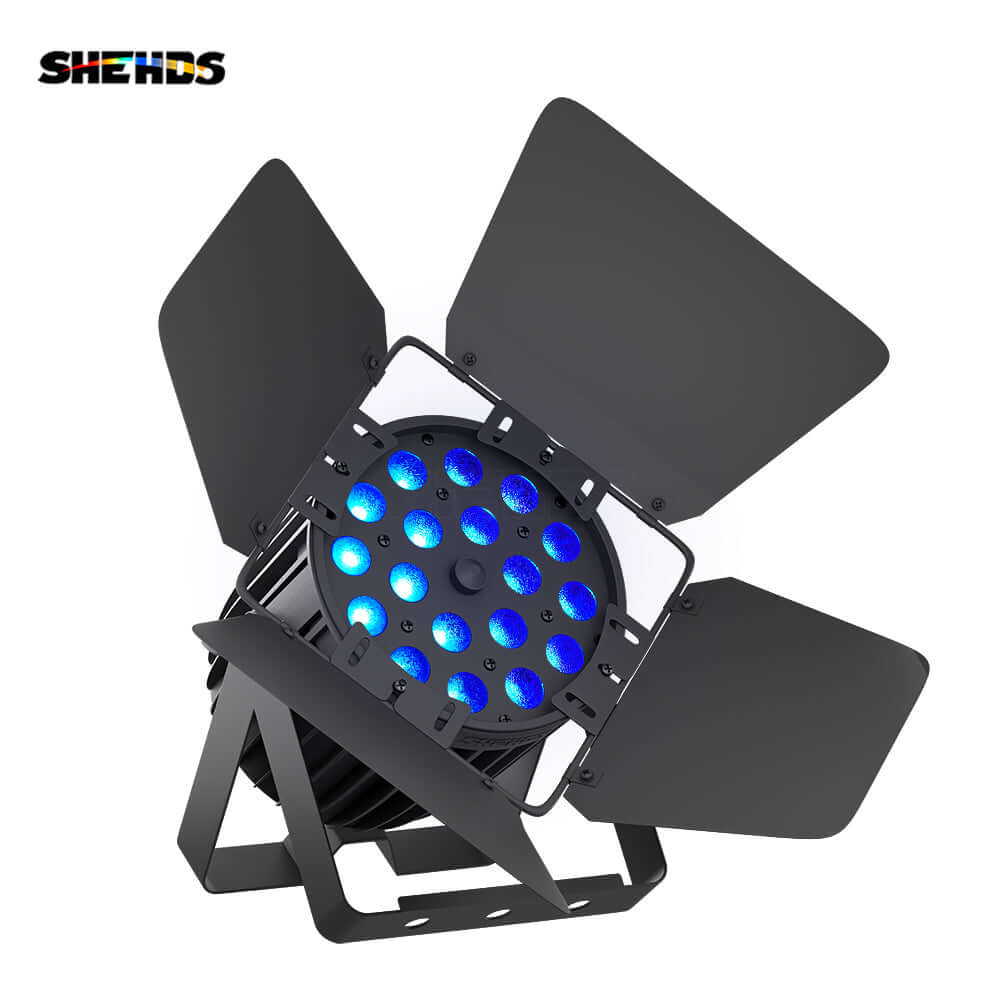 SHEHDS New Version LED Zoom & Wash Par 18x18W RGBWA UV 6in1 Light Big Aluminum Alloy