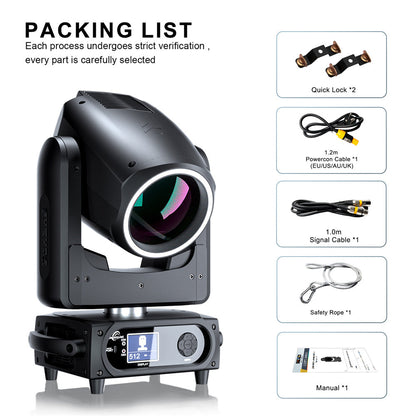 SHEHDS APP Control 230W 7R Beam & Spot Moving Head Light with Dual Prism