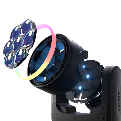 SHEHDS 7x40W Bee Eye Moving Head Light with Zoom & Wash RGBW/RGBL/RGBLAC Stage Lighting