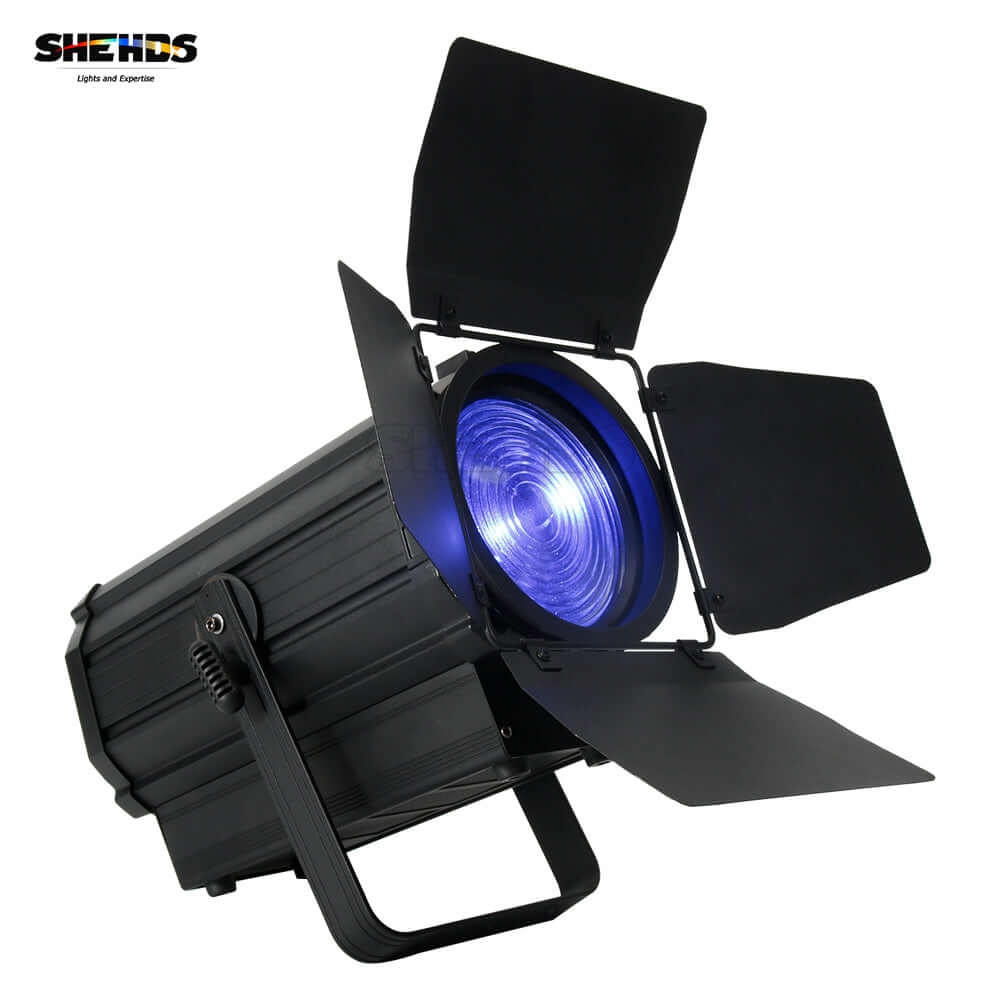 SHEHDS 250W RGBW Spotlight with Barndoors & Pulse Strobe
