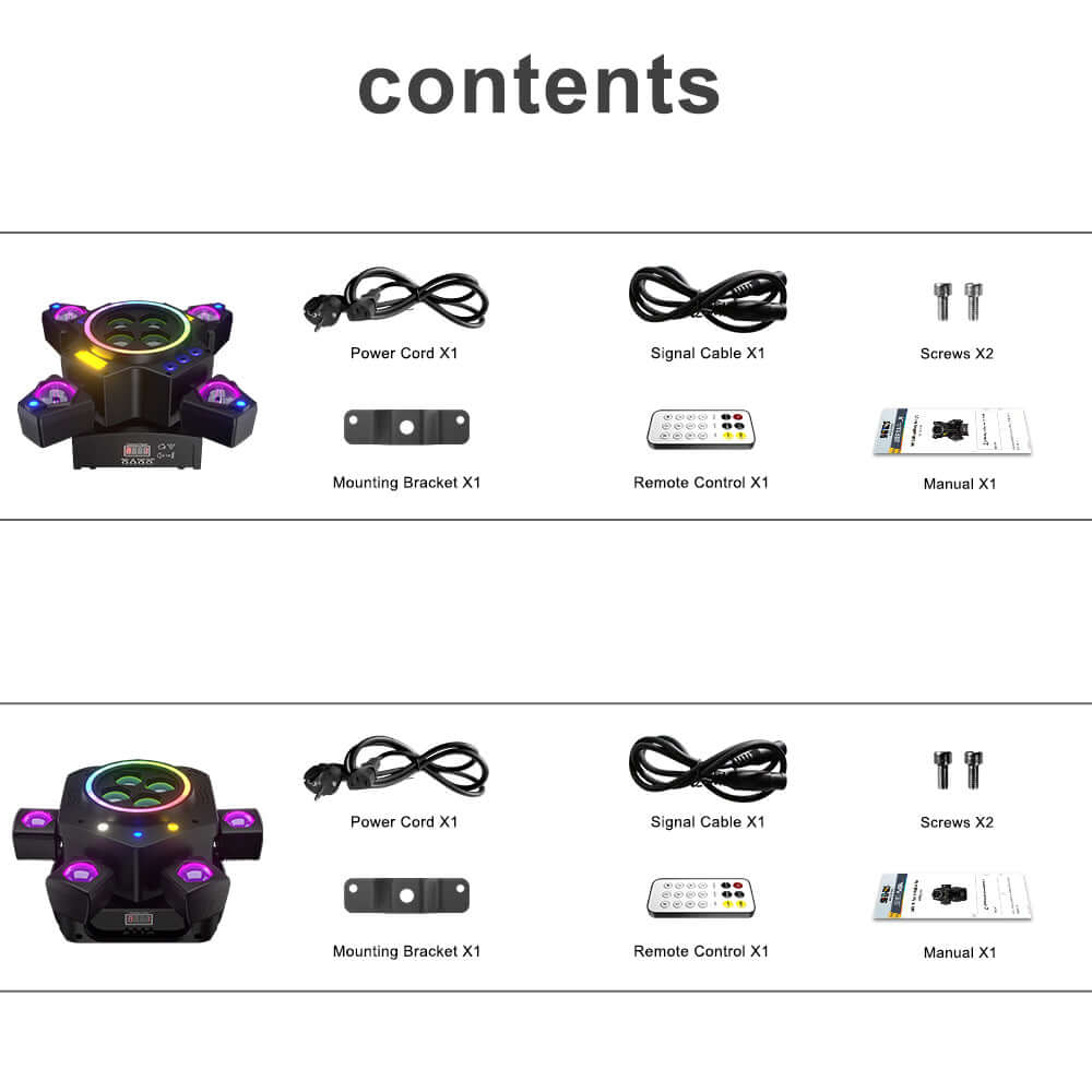 SHEHDS 2/3/4/6 Arms LED Beam Moving Head Lights 50W/80W/100W/120W RGBW Stage Lighting – product feature view