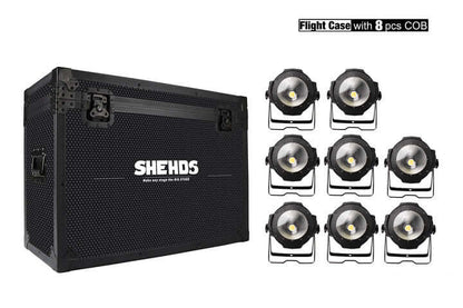 SHEHDS 200W COB LED Par Light Cool & Warm White Barndoors
