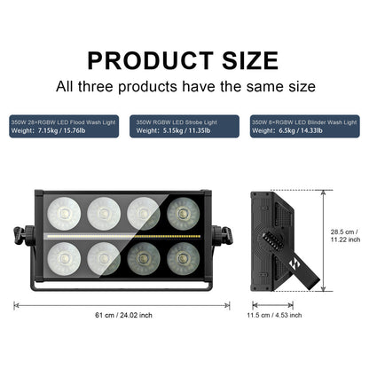 SHEHDS 350W RGBW Flood Wash Light / Strobe Light / Blinder Wash Light