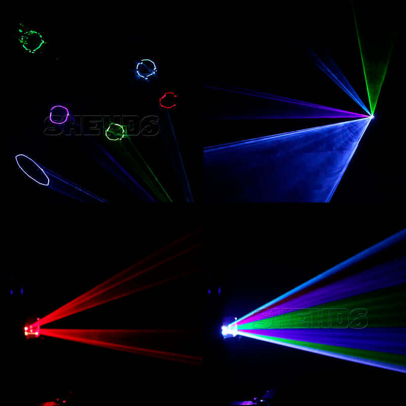 SHEHDS APP Control 3W RGB Laser Scanner Full Color 3D Effect Laser Light