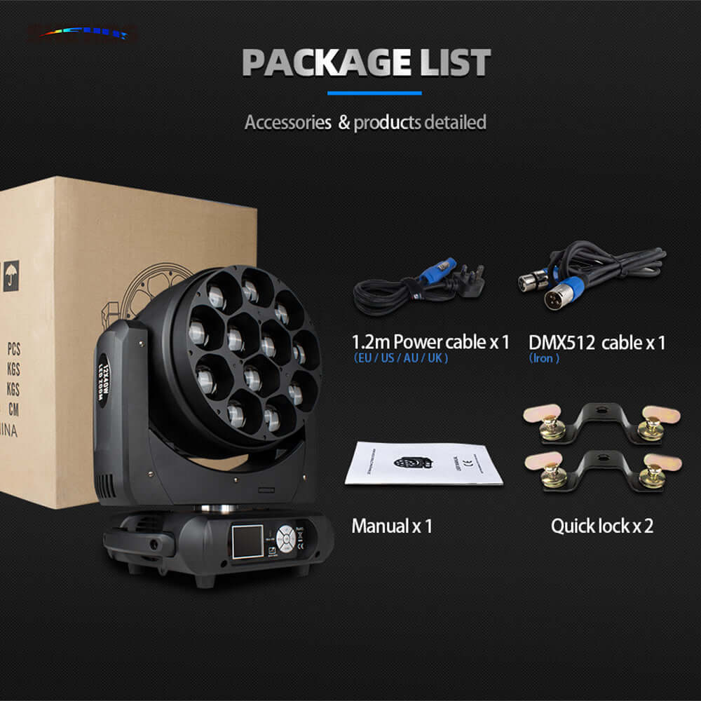 JMS WEBB Bee Eye LED Beam & Wash 12x40W RGBW Moving Head Light