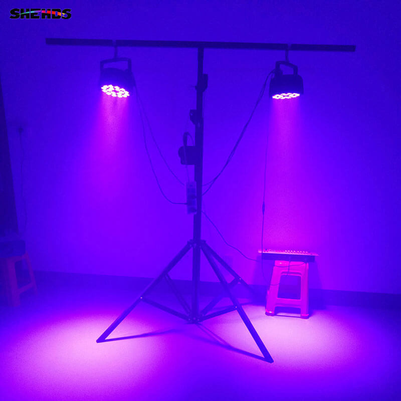 SHEHDS 18x18W Aluminum Alloy LED Flat Par DMX512 DJ Par Cans Wash Light