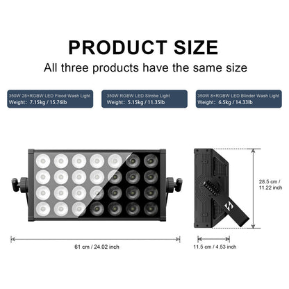SHEHDS 350W RGBW Flood Wash Light / Strobe Light / Blinder Wash Light