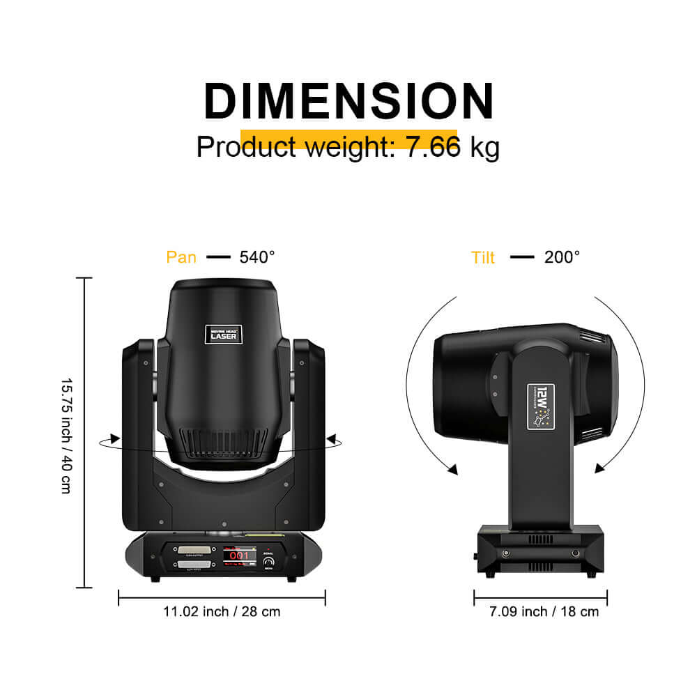 Constellaser APP Control 12W Moving Head Laser Light With Ring Effect