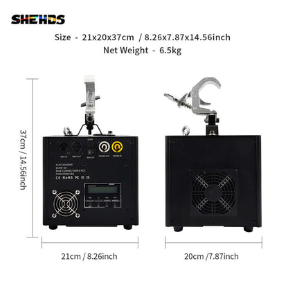 SHEHDS 650W Upside-down Cold Spark Machine with Foldable Hook