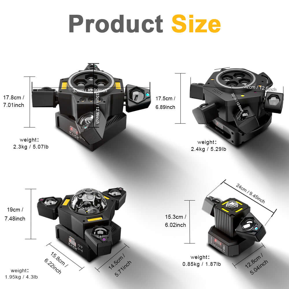 SHEHDS 2/3/4/6 Arms LED Beam Moving Head Lights 50W/80W/100W/120W RGBW Stage Lighting – product feature view