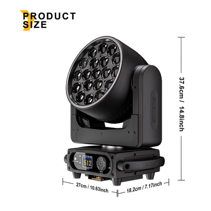 UPGRADE SHEHDS LED Moving Head Light 19x15W /20W/25W Beam Wash Zoom Stage Lighting