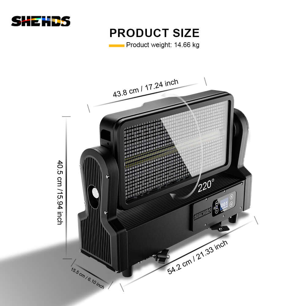 CoralPar IP65 Waterproof 1000W RGB Strobe Moving Head Light