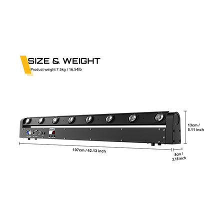 SHEHDS LED Beam 8x12W RGBW Moving Head Light For Wedding DJ Show