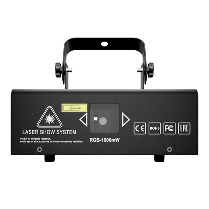 SHEHDS APP Control 1W RGB Laser Projector – Double Pattern Animation, DMX Compatible Stage Scanner Light