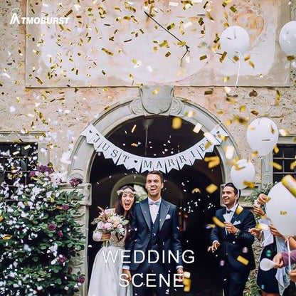 ATMOBURST 1500W Confetti Machine with LED 12x4W RGB Adjustable Angle